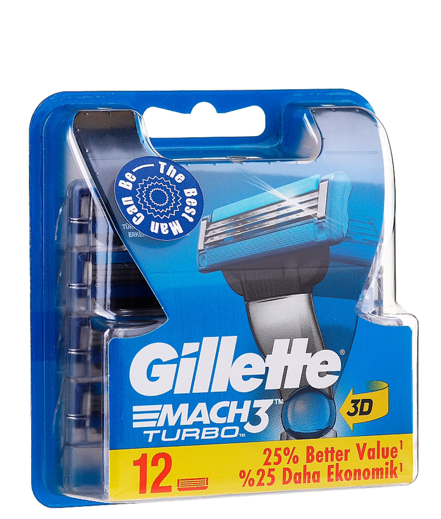 Сменные кассеты Gillette Mach3 Turbo, 12 шт