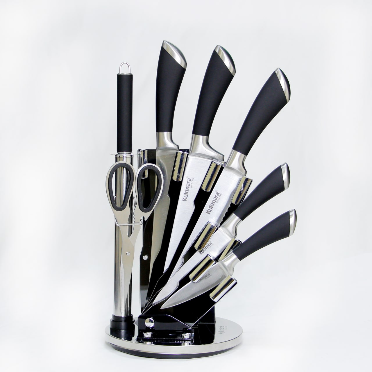 Набор кухонных ножей 8 +1 предметов ( чёрный) kuk-10/8131ч