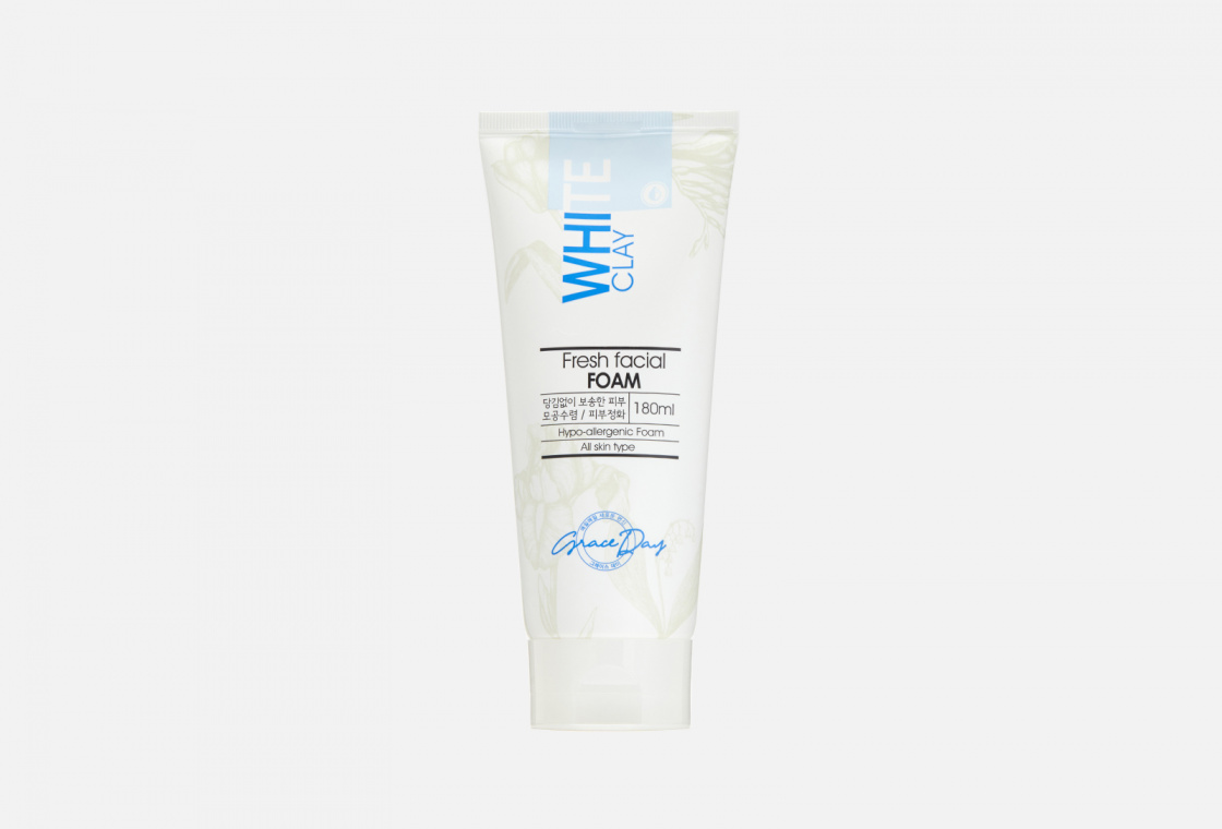 Пенка для умывания для жирной и проблемной кожи лица с белой глиной Grace Day White Clay Fresh Facial Foam, 180 ml