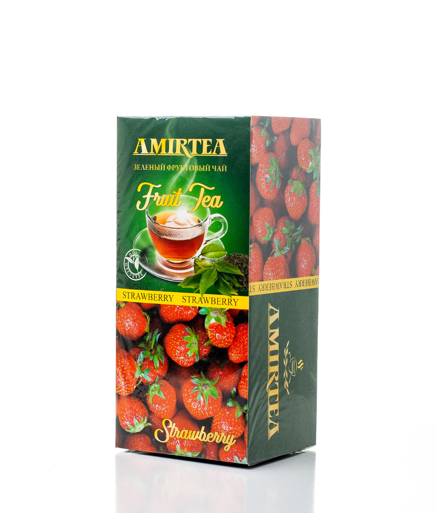 Чай зеленый со вкусом клубники Amirtea 60 г