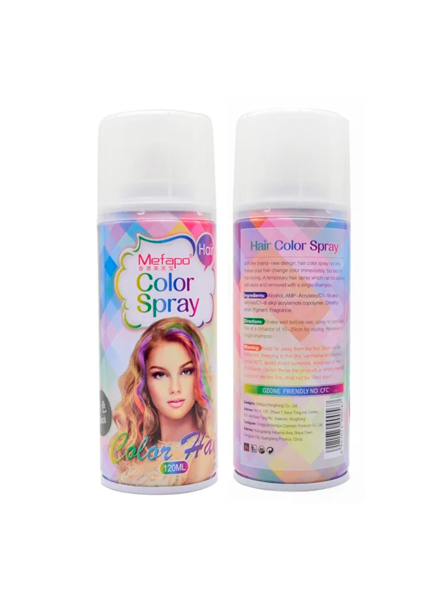 Спрей краска для волос. Color Spray для волос Mefapo. Color Spray hair китайский. Mefapo спрей цветной для волос. Спрей-краска для волос Mefapo Color Spray (смываемая).