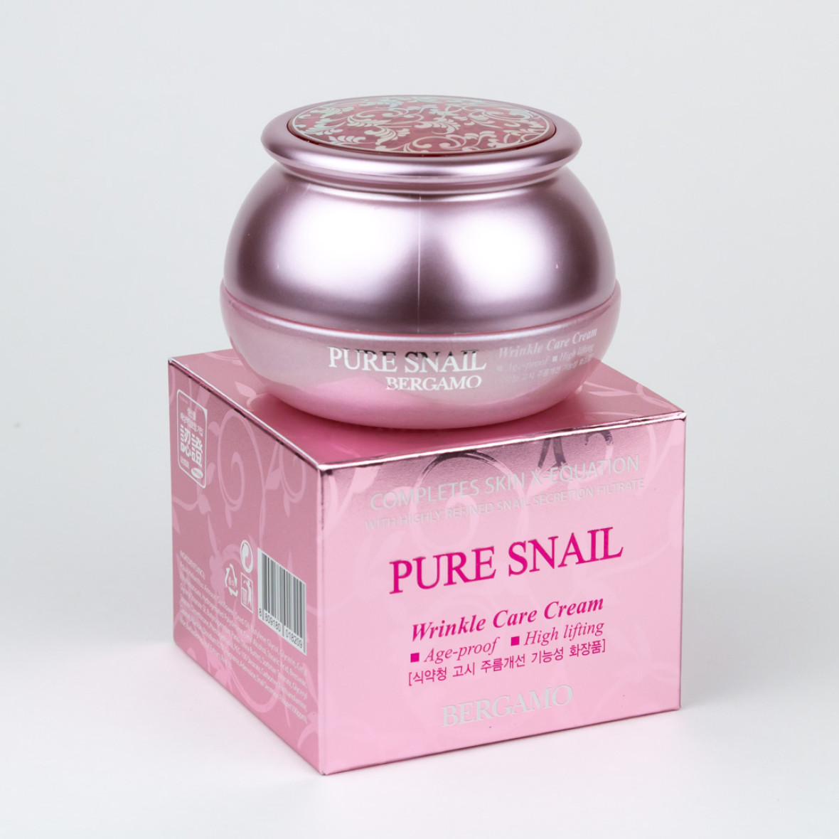 Антивозрастной крем с улиточным муцином Bergamo Pure Snail Wrinkle Care Cream,50 g
