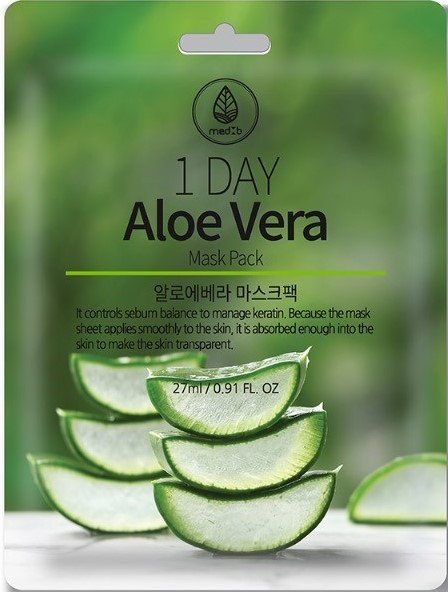 Тканевая маска с экстрактом алоэ вера Med B 1 Day Aloe Vera Mask Pack