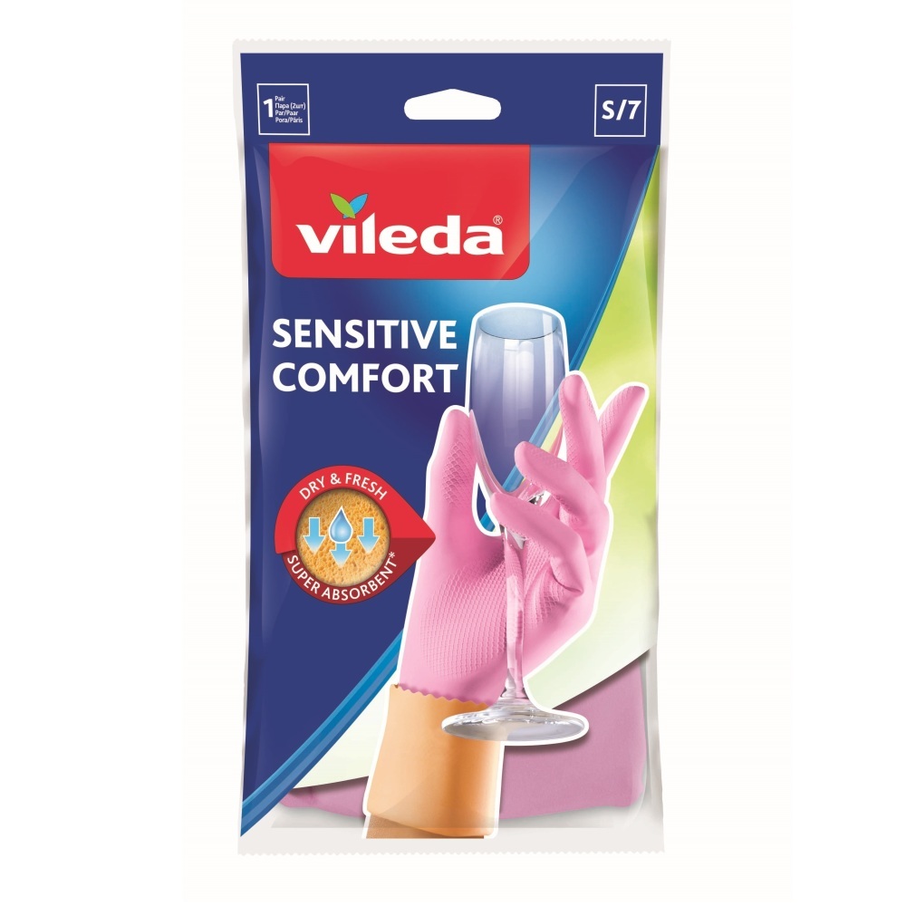 Перчатки хозяйственные Vileda Sensitive, размер M