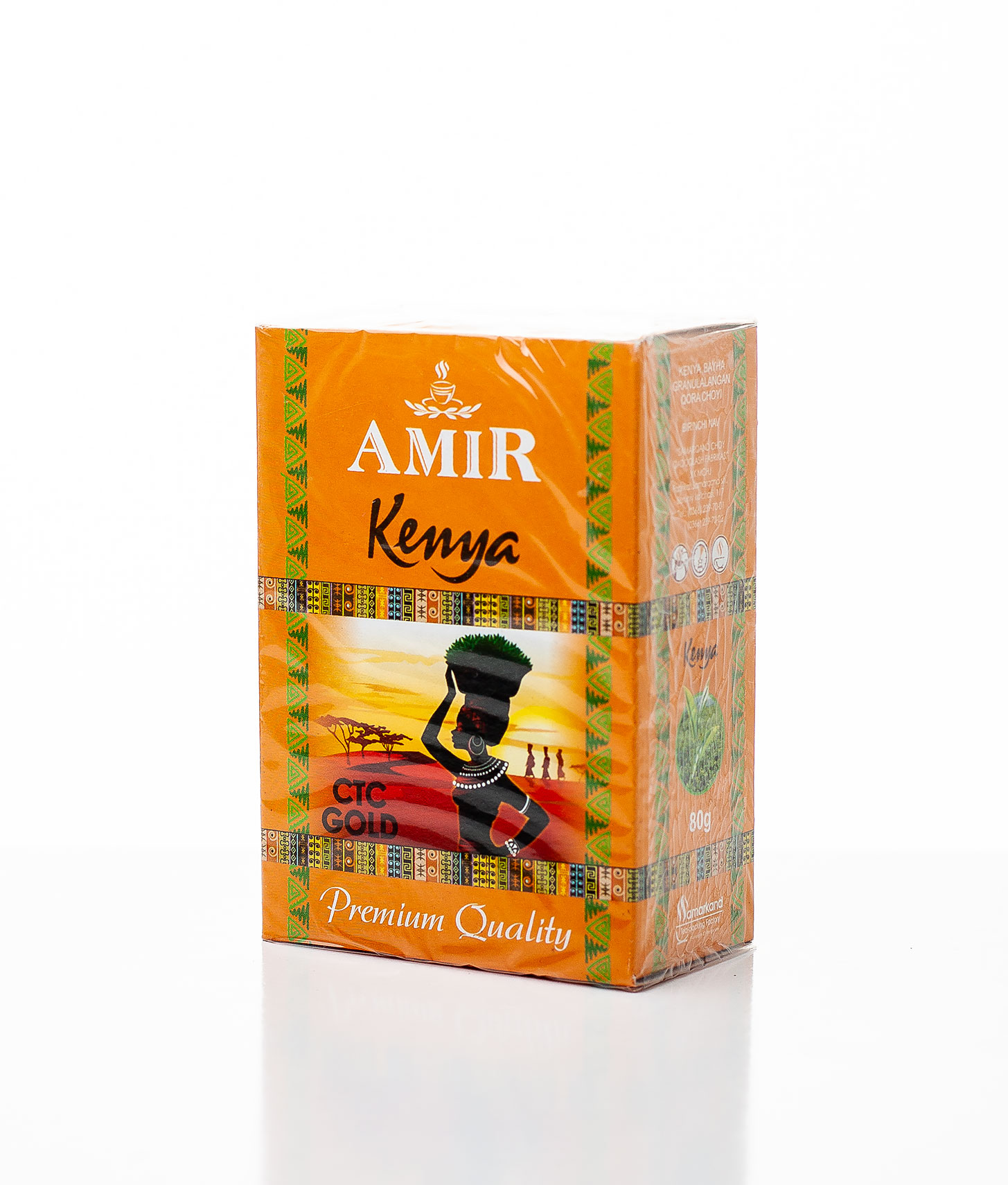 Чай черный Amir CTC GOLD Кения твёрдая упаковка, 80 гр.