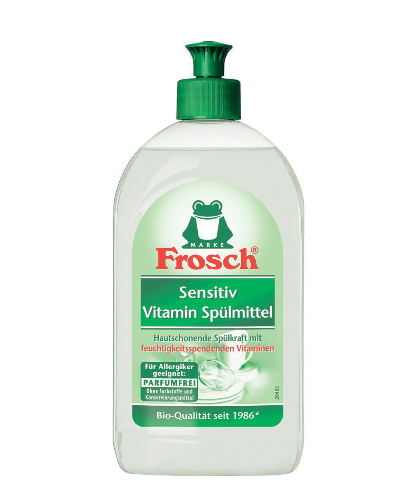 Cредство для мытья посуды Frosch для чувствительной кожи с витаминами, 500мл