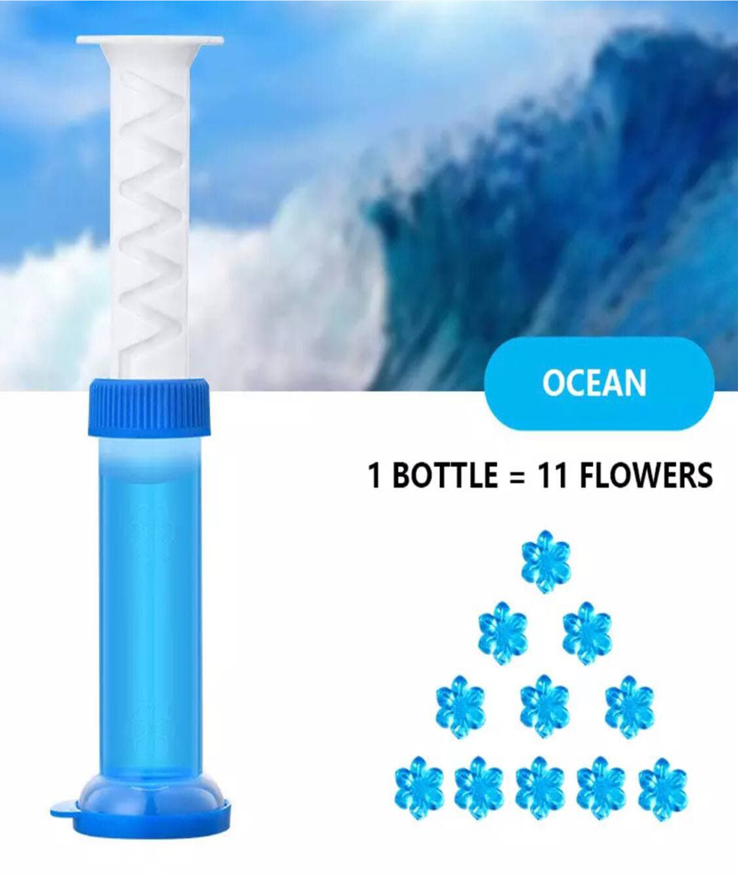 Дезодорирующий очиститель-цветок для унитаза (Океан)