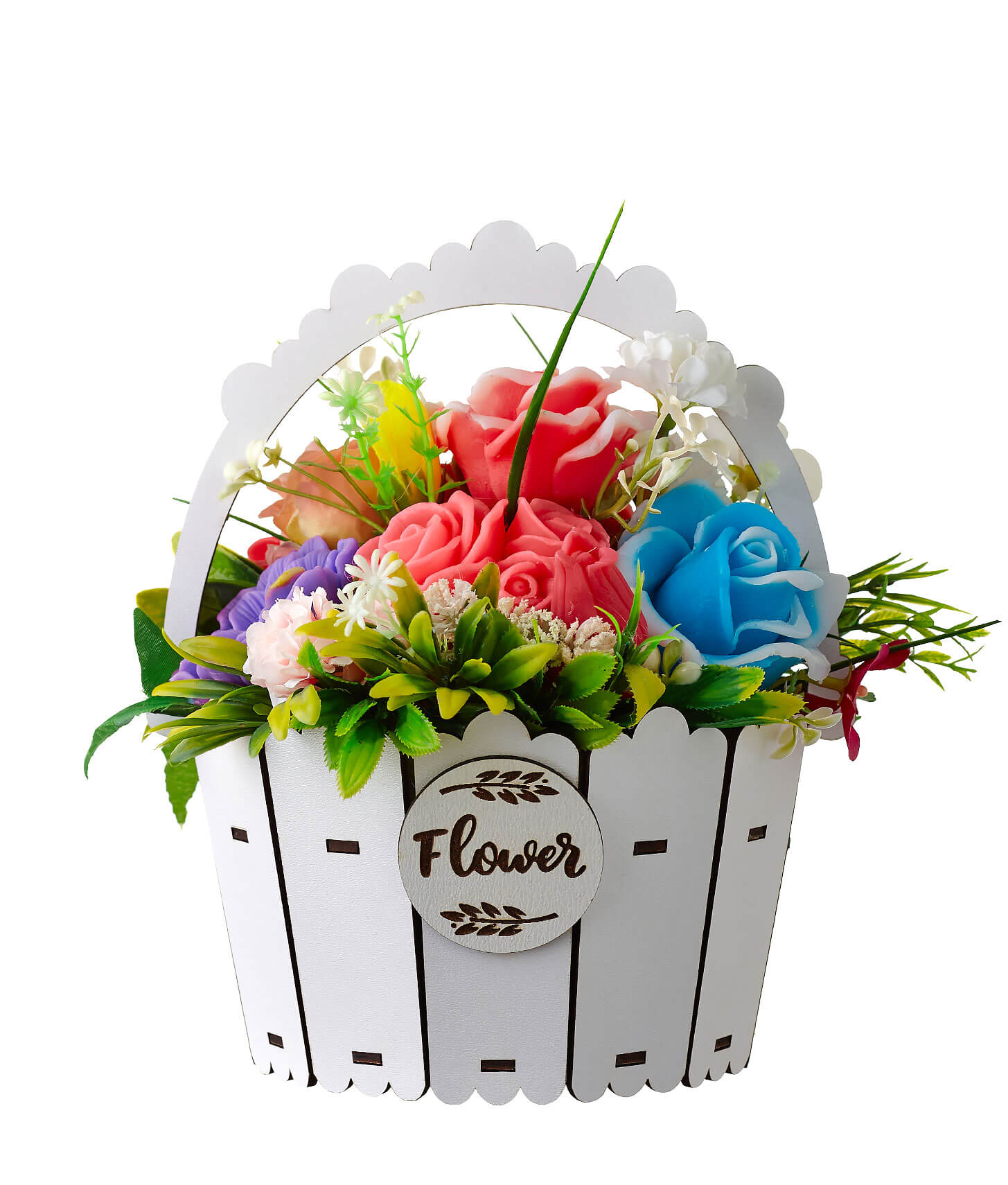 Корзина с цветами из мыла | Basket with soap flowers | Sovunli gullar savati