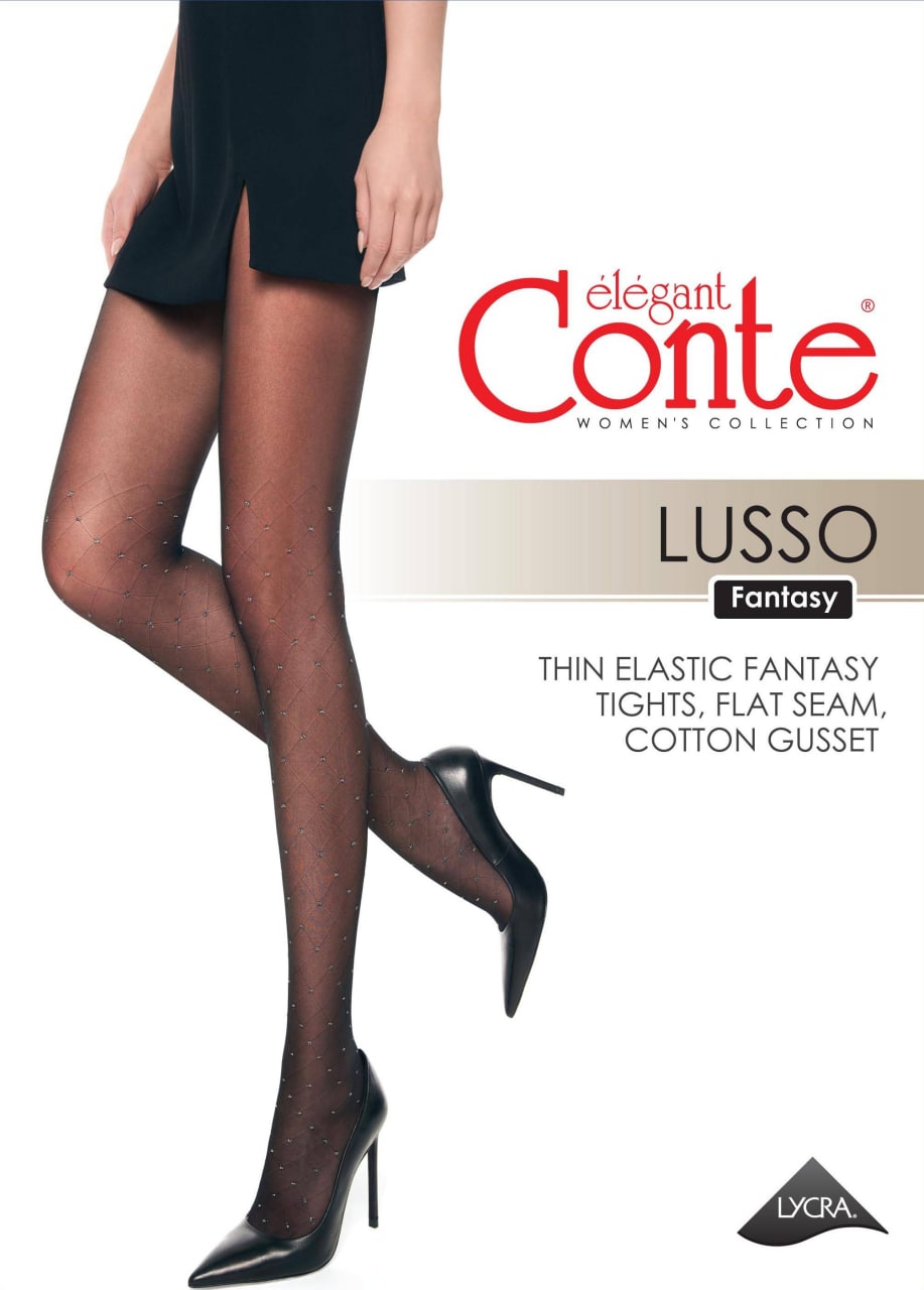 CONTE LUSSO Колготки с рисунком «ромбы» и горошком из люрекса