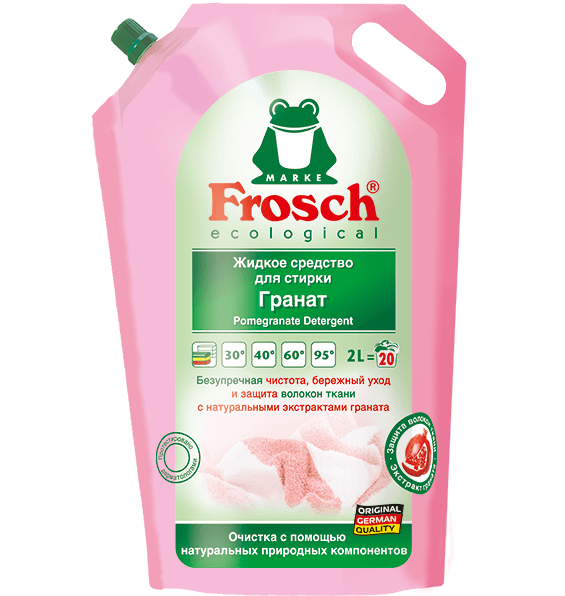 Жидкое средство для стирки Frosch Гранат, мягкая упаковка 2л